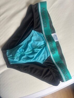 adidas Men's Black & Teal Briefs with Teal Waistband